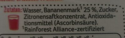 Bananen Nektar ingredients label