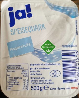 Speisequark Magerstufe
