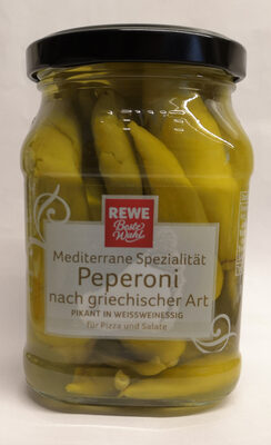 Rewe Best Wahl Peppers in the Greek style, spicy in white wine vinegar