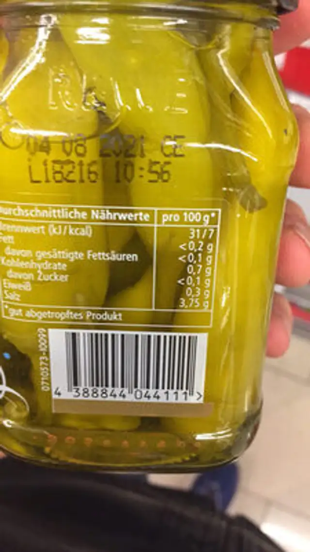 Rewe Best Wahl Peppers in the Greek style, spicy in white wine vinegar nutrition facts table