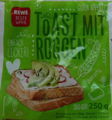 Toast mit Roggen front packaging