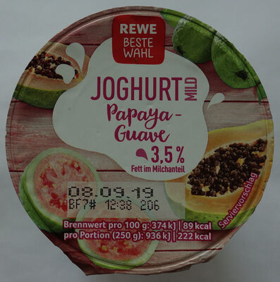 Joghurt Papaya-Guave front packaging