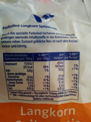 Langkorn Spitzenreis kochfest