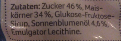 Popcorn ingredients label