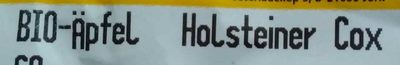 Bio-Äpfel Holsteiner Cox ingredients label