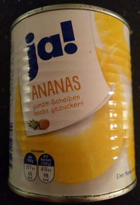 Ananas, ganze Scheiben leicht gezuckert