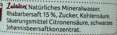 Rhabarbergetränk ingredients label