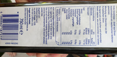Olivenöl extra nativ nutrition facts table