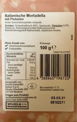 Italienische Mortadella mit Pistazien