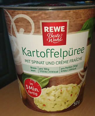 Kartoffelpüree mit Spinat und Crème Fraîche