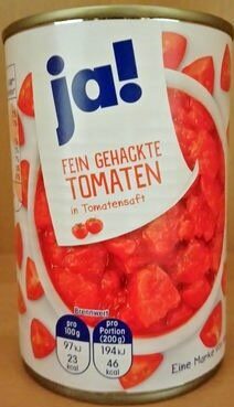Fein gehackte Tomaten
