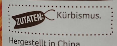 Kürbis Mus ingredients label