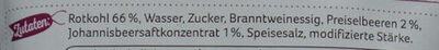 Feinschmecker Rotkohl mit Preiselbeeren ingredients label