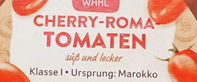 Gemüse Tomaten ingredients label