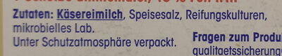 Käseaufschnitt 3 Sorten ingredients label