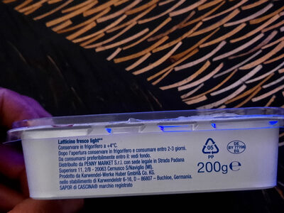 Spalmabile fresco ingredients label