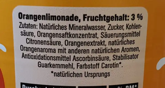 fanta ingredients label