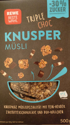 Knuspermüsli Triple Choc front packaging