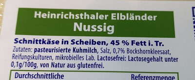 ELBLÄNDER ingredients label