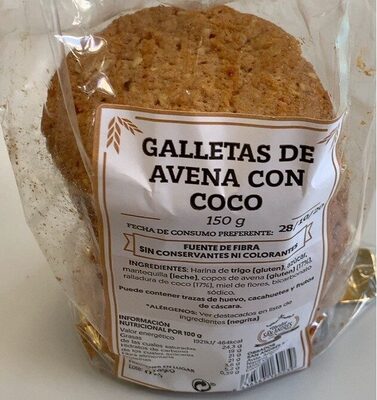 Galletas de avena con coco