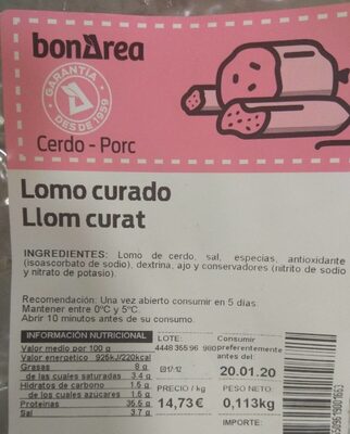 Lomo curado bonarea
