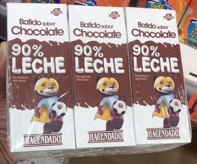 Batido sabor chocolate 90% leche front packaging