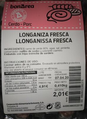 Longaniza fresca