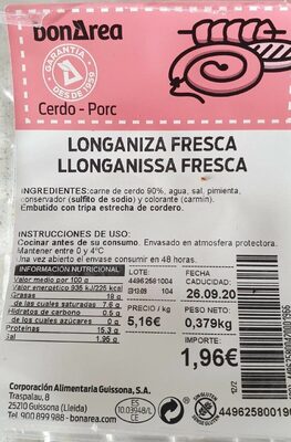 Longaniza fresca