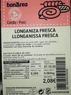 Longaniza fresca