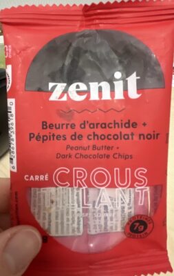 Peanut Butter And Dark Chocolate Chip Bar front packaging