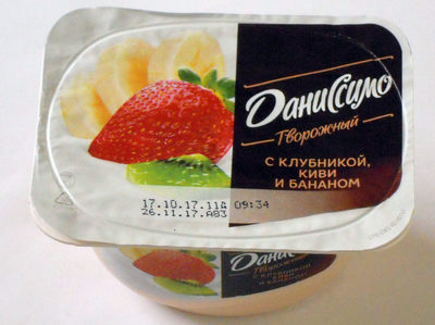 Творожный с клубникой, киви и бананом front packaging