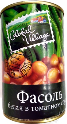 Фасоль белая в томатном соусе front packaging