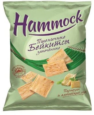 Бейкитсы пшеничные со вкусом пармезана и молодого лука