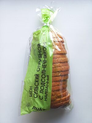 Батон "Сельский отрубной" с подсолнечником нарезанный в упаковке