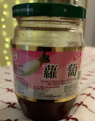 Chili radish strips in soy sauce