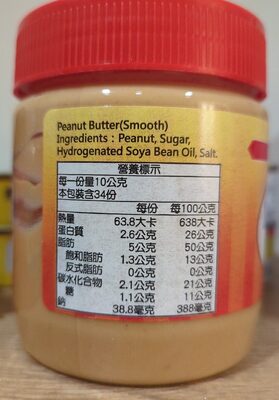 Smooth Peanut Butter nutrition facts table