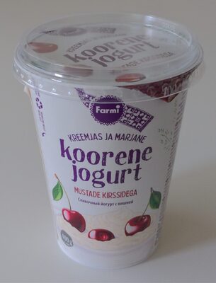 koorene jogurt mustade kirssidega
