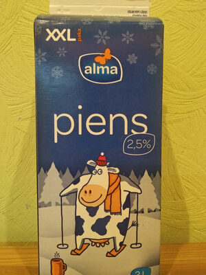 Milk 2.5% front packaging