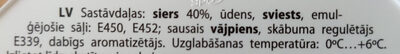 kaus.siers Dzintars klasiskais ingredients label