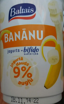 Jogurts Banānu ar bifido baktērijām