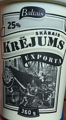 25% skābais krējums Exporta