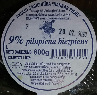 9% pilnpiena biezpiens