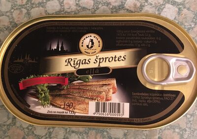 Rigas sprotes (sprot fume) front packaging