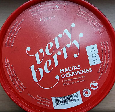 Cranberries purée front packaging