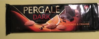 Dark chocolate with almonds and orange bits