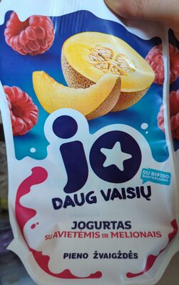 Jo Daug Vaisių Jogurtas Su Avietėmis Ir Melionas