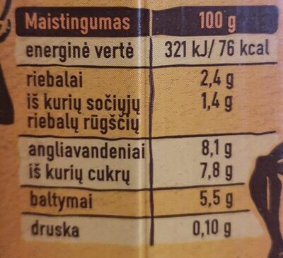 "Graikiška Amfora" geriamasis jogurtas su avietėmis ir granatais 2.4% rieb. nutrition facts table
