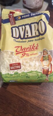Varškė 9% riebumo nutrition facts table