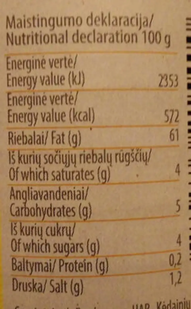 Majonezas Lietuviškas Be konservantų nutrition facts table
