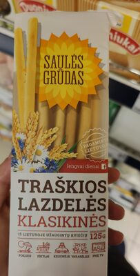 Traškios lazdelės front packaging